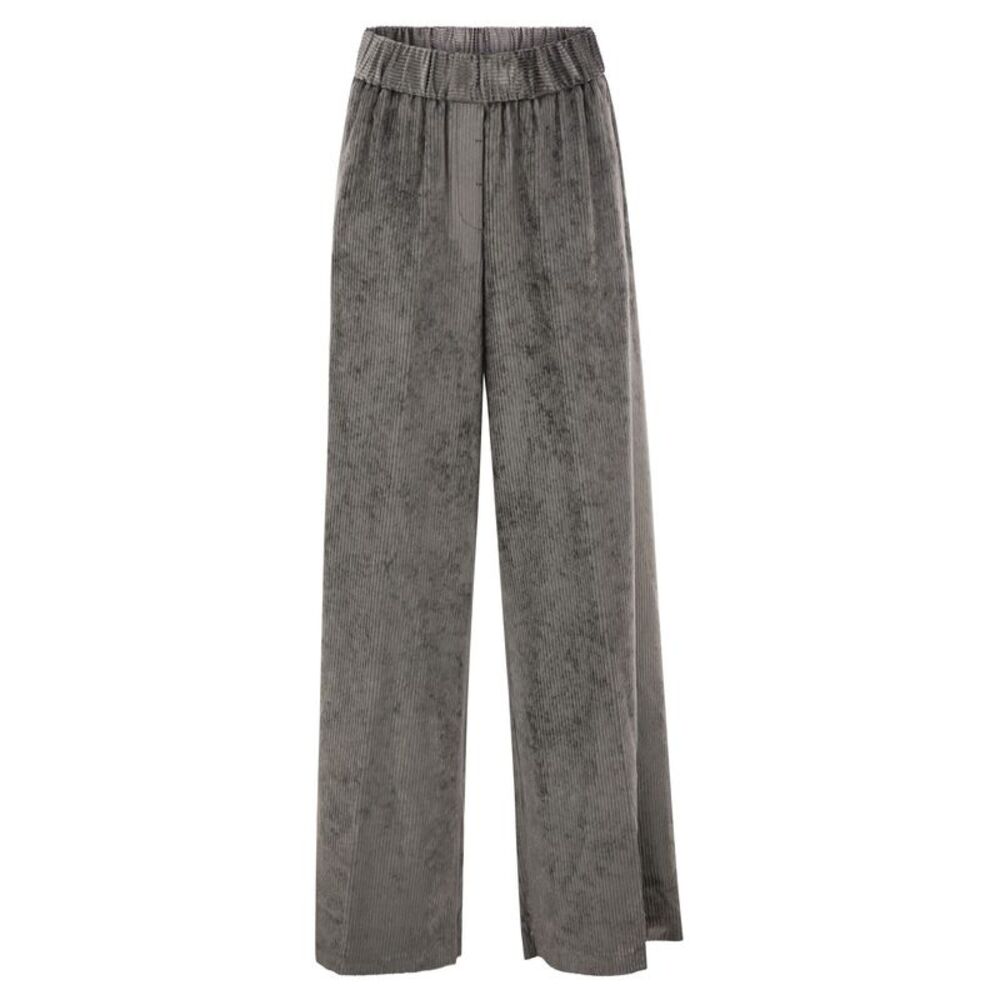 Peserico Women Wide-Leg Corded Velvet Trousers